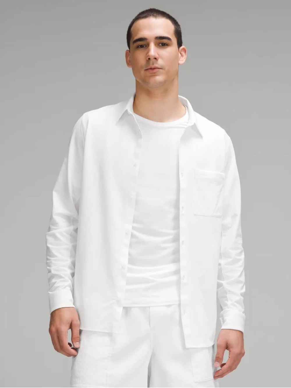 lululemon athletica Men's cream Casual Button-Down Shirt